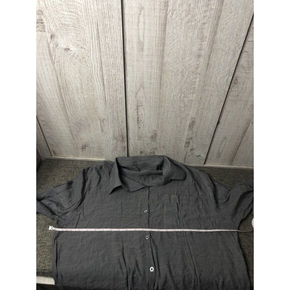 Light Gray Womens Shirt One Size Long Sleeves Button Up Flowy Blouse Long Sleeve - Picture 4 of 6